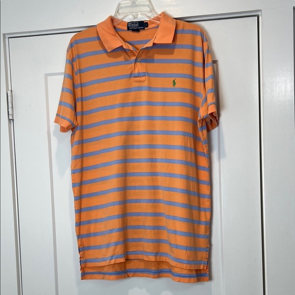 Polo Ralph Lauren Other - Polo by Ralph Lauren Men's Orange and Blue Striped Polo size large.